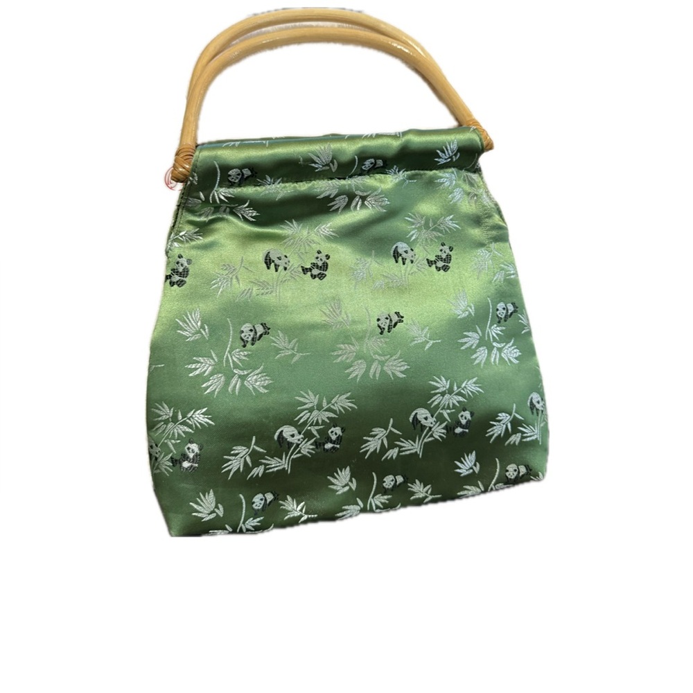 New Elegant Green Bamboo Handle Bag